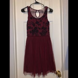 XS LC Lauren Conrad Burgundy Dress